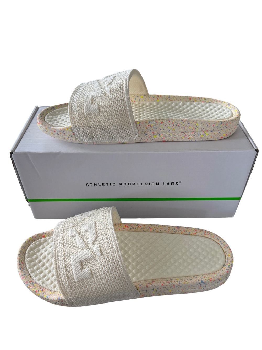 APL Big Logo TechLoom Slide PRIST/NEON/SPEC Men’s 10, Women’s 11.5, Unisex NWT